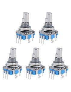 Encoder Rotativo uxcell 360 Grados 5 Pines Eje D 6mm 5Pcs