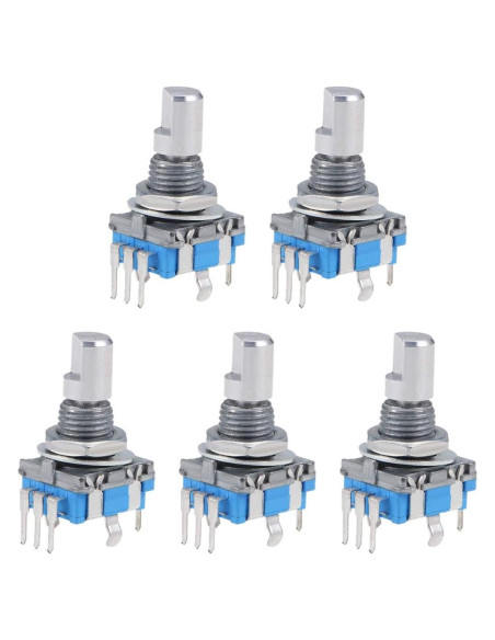 Encoder Rotativo uxcell 360 Grados 5 Pines Eje D 6mm 5Pcs