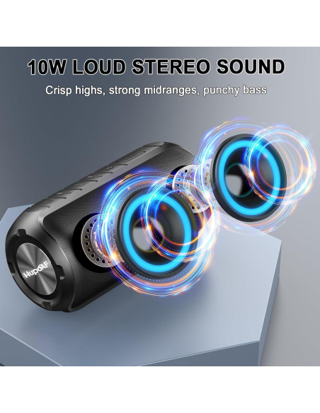 Altavoz Bluetooth Hupoaf ZY-02 24W IPX7 12h RGB Portátil