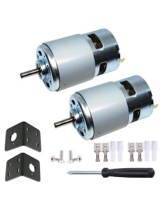 Motor DC 775 Puly 24V 20000RPM 2-Pack con Soporte