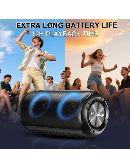 Altavoz Bluetooth Hupoaf ZY-02 24W IPX7 12h RGB Portátil