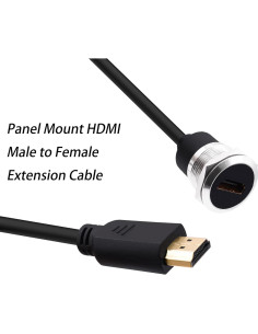 Cable HDMI de Montaje en Panel 1M HUAXU Macho a Hembra 2
