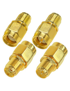 Kit 4 Adaptadores Coaxiales SMA TUOLNK Macho/Hembra 50 Ohm