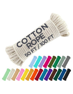 Cuerda de Algodón Trenzada TECEUM 15 m 5 mm Natural Multiusos