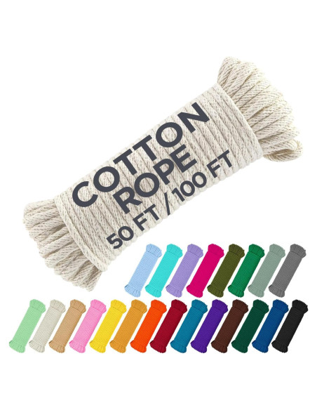 Cuerda de Algodón Trenzada TECEUM 15 m 5 mm Natural Multiusos