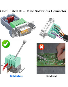 Adaptador DB9 Macho Crimpado QIANRENON Sin Soldadura 9 Pines 2