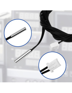 2 Piezas Sonda de Temperatura 10K NTC 3950 Acero Inoxidable 1M 2