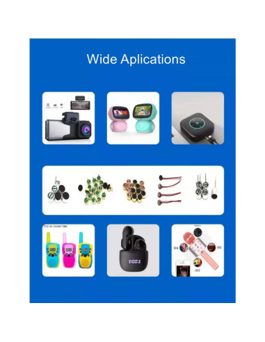 Micrófono Electret Fielect 9767-60DB 10 Pcs 9.7x7mm