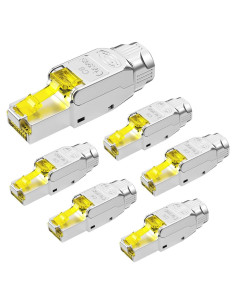 Conector RJ45 CAT6 Blindado Sin Herramienta - 6 Piezas