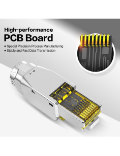 Conector RJ45 CAT6 Blindado Sin Herramienta - 6 Piezas 2