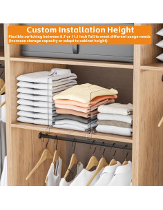 Divisores de Estante Acrílico Yieach 6 Piezas Ajustables 22-28 cm 2