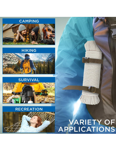 Cuerda de Algodón Trenzada TECEUM 15 m 5 mm Natural Multiusos