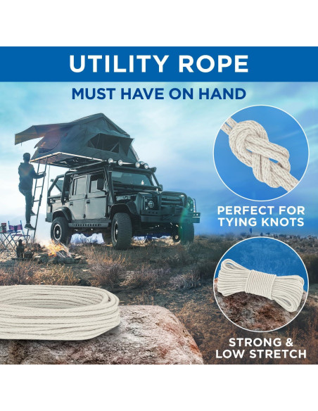 Cuerda de Algodón Trenzada TECEUM 15 m 5 mm Natural Multiusos