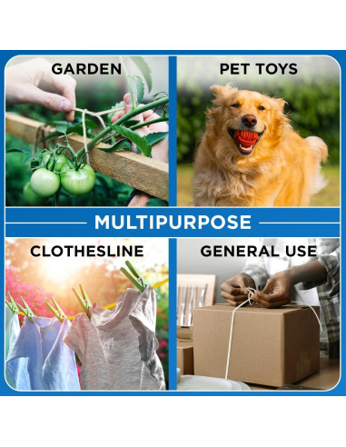 Cuerda de Algodón Trenzada TECEUM 15 m 5 mm Natural Multiusos