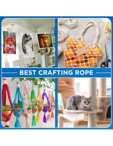 Cuerda de Algodón Trenzada TECEUM 15 m 5 mm Natural Multiusos