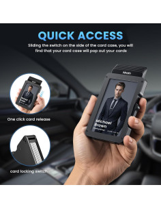 Billetera Minimalista Mrain Negra con Clip de Dinero y RFID 2