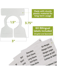 Organizadores de Ropa The Clutter Diet - 12 Divisores con Etiquetas 2