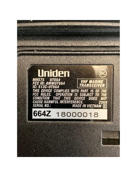 Radio Marina de Mano Uniden MHS75 Impermeable VHF 5W