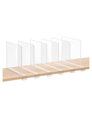 Divisores de Estantes Acrílico ZORCOR 6 Piezas 27.94x20.57cm