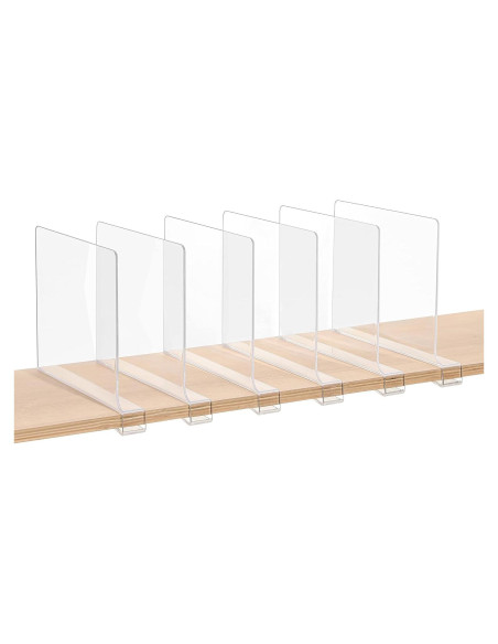 Divisores de Estantes Acrílico ZORCOR 6 Piezas 27.94x20.57cm