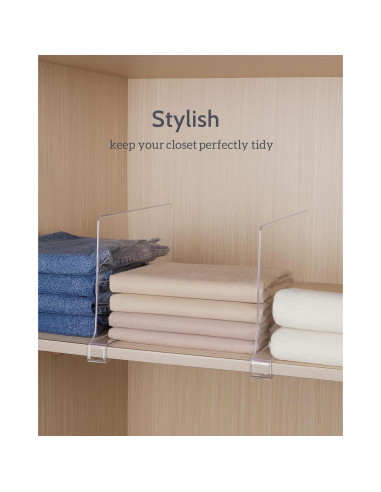 Divisores de Estantes Acrílico ZORCOR 6 Piezas 27.94x20.57cm