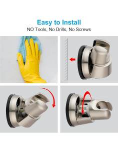 Soporte de Cabezal de Ducha Hibbent con Ventosa - 2 Unidades 2