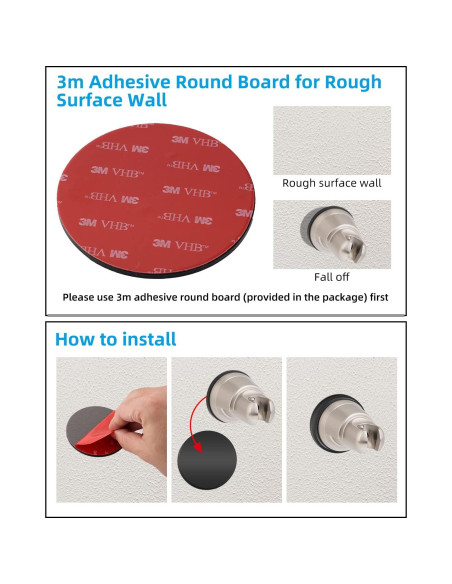 Soporte de Cabezal de Ducha Hibbent con Ventosa - 2 Unidades