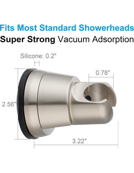 Soporte de Cabezal de Ducha Hibbent con Ventosa - 2 Unidades