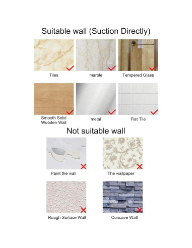 Soporte de Cabezal de Ducha Hibbent con Ventosa - 2 Unidades