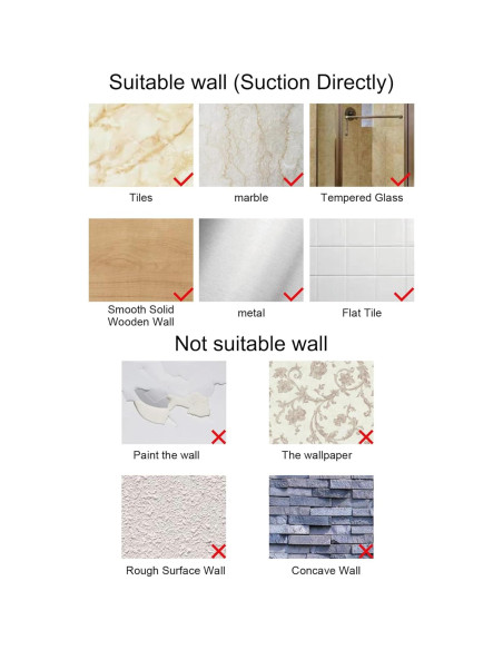 Soporte de Cabezal de Ducha Hibbent con Ventosa - 2 Unidades