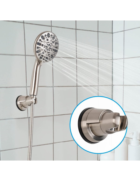 Soporte de Cabezal de Ducha Hibbent con Ventosa - 2 Unidades