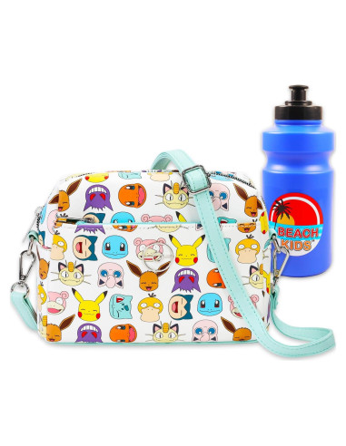 Bolso Cruzado Pokemon para Mujeres con Botella de Agua
