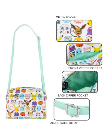Bolso Cruzado Pokemon para Mujeres con Botella de Agua