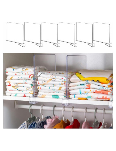 Separadores de Estante Acrílico Yieach 6 Piezas 23.4 cm