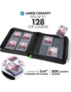Carpeta Toploader FunGuys 128 Cartas 4 Bolsillos Negra 2