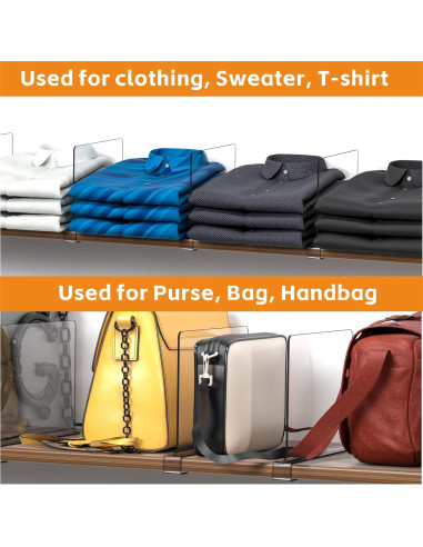 Separadores de Estante Acrílico Yieach 6 Piezas 23.4 cm