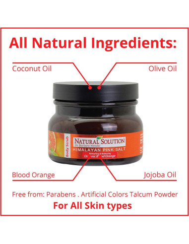 Exfoliante Corporal Natural Solution 348.7g Sal Rosa Naranja Sanguina