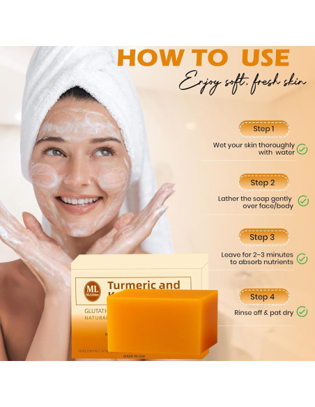 Jabón de Cúrcuma Kojic Balemalik 150g - Unifica Tono Piel