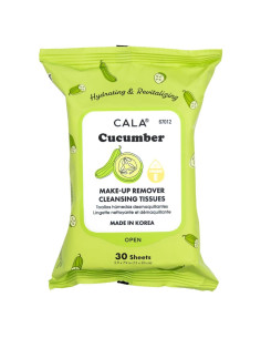 Toallitas Desmaquillantes CALA Pepino 30 Unidades - Suaves y Efectivas