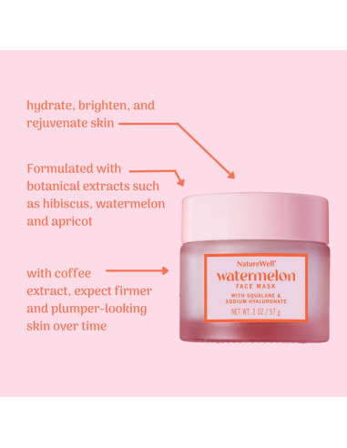 Mascarilla Facial Nature Well Sandía Hidratante 2 Unidades