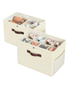 Organizador de Zapatos Budding Joy 2 Piezas Beige Amarillo