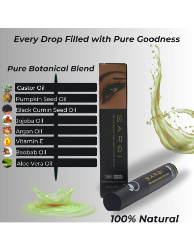 Aceite Crecimiento Pestañas y Cejas SARQI 10 ml Natural