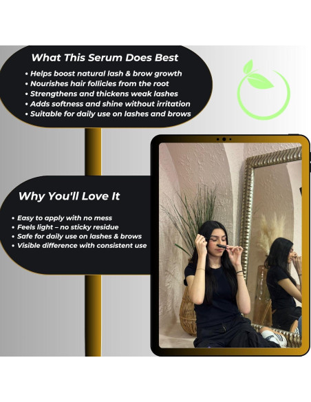 Aceite Crecimiento Pestañas y Cejas SARQI 10 ml Natural