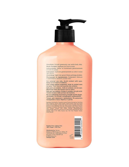 Loción Corporal Hempz 502ml - Hidratante Toronja y Frambuesa