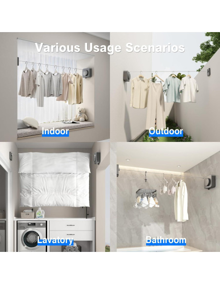 Tendedero Retráctil Antisagado Mustorn 4.6m Acero Inoxidable