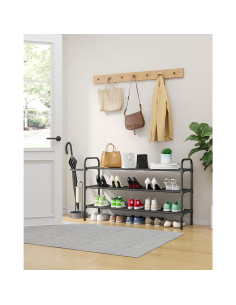 Estante de Zapatos Kitsure 3 Niveles Negro 99.1x30x59 cm 2