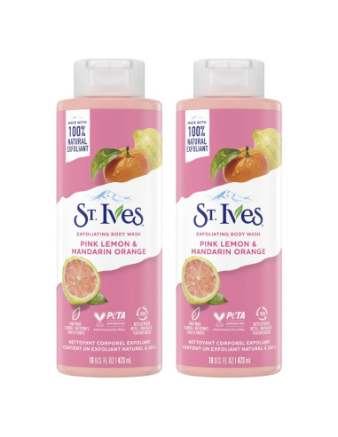 Gel de Ducha Exfoliante St. Ives Limón Rosa y Naranja 2-Pack 453g