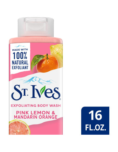 Gel de Ducha Exfoliante St. Ives Limón Rosa y Naranja 2-Pack 453g