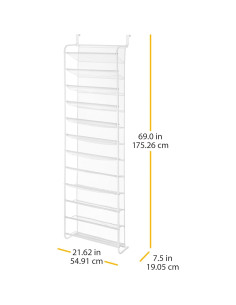 Organizador de Zapatos sobre la Puerta Whitmor - 36 Pares - Blanco 2