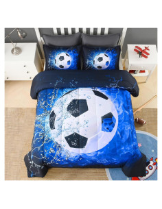 Conjunto de Sábanas de Fútbol 3D Andency Completo 3 Piezas